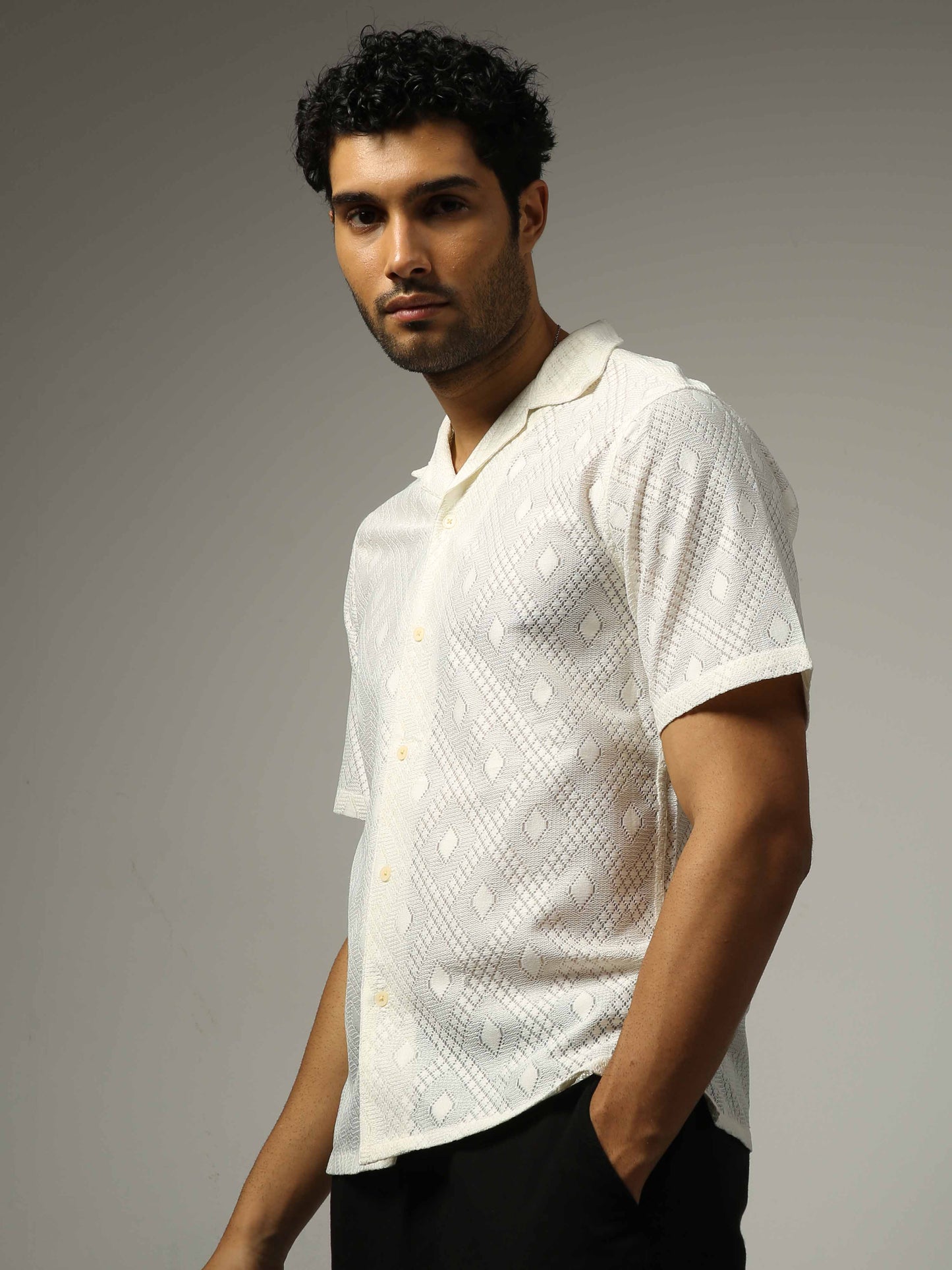 See Through Transperent Polyster White shirt