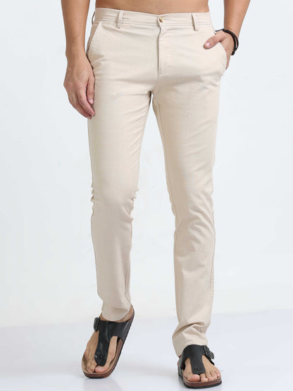 Cream Linen Trouser