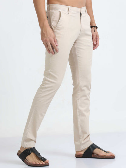 Cream Linen Trouser