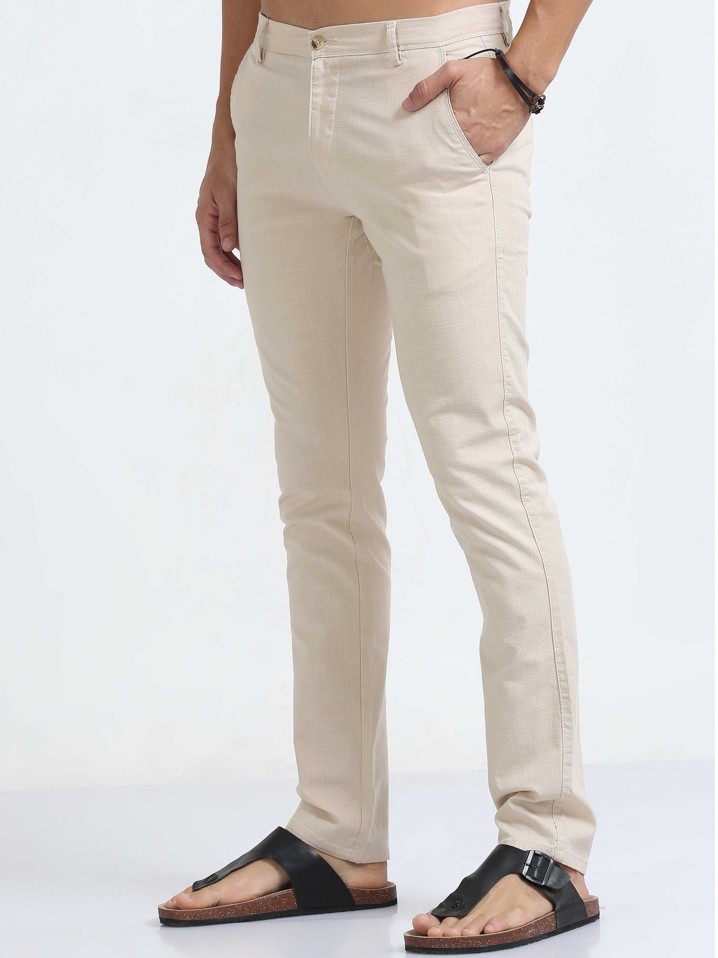 Cream Linen Trouser