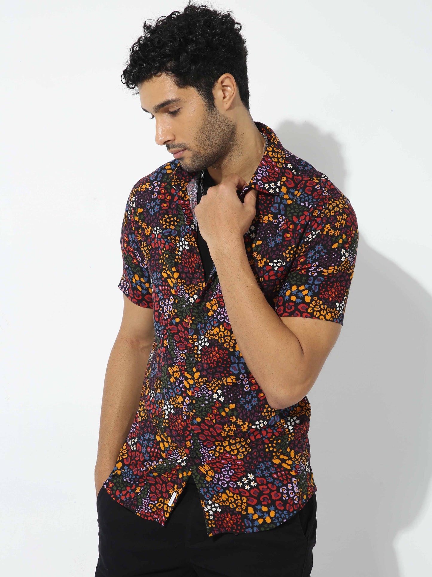 Multi-Color Floral Print Shirt