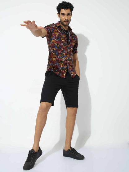 Multi-Color Floral Print Shirt