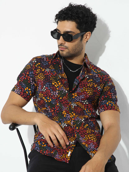 Multi-Color Floral Print Shirt