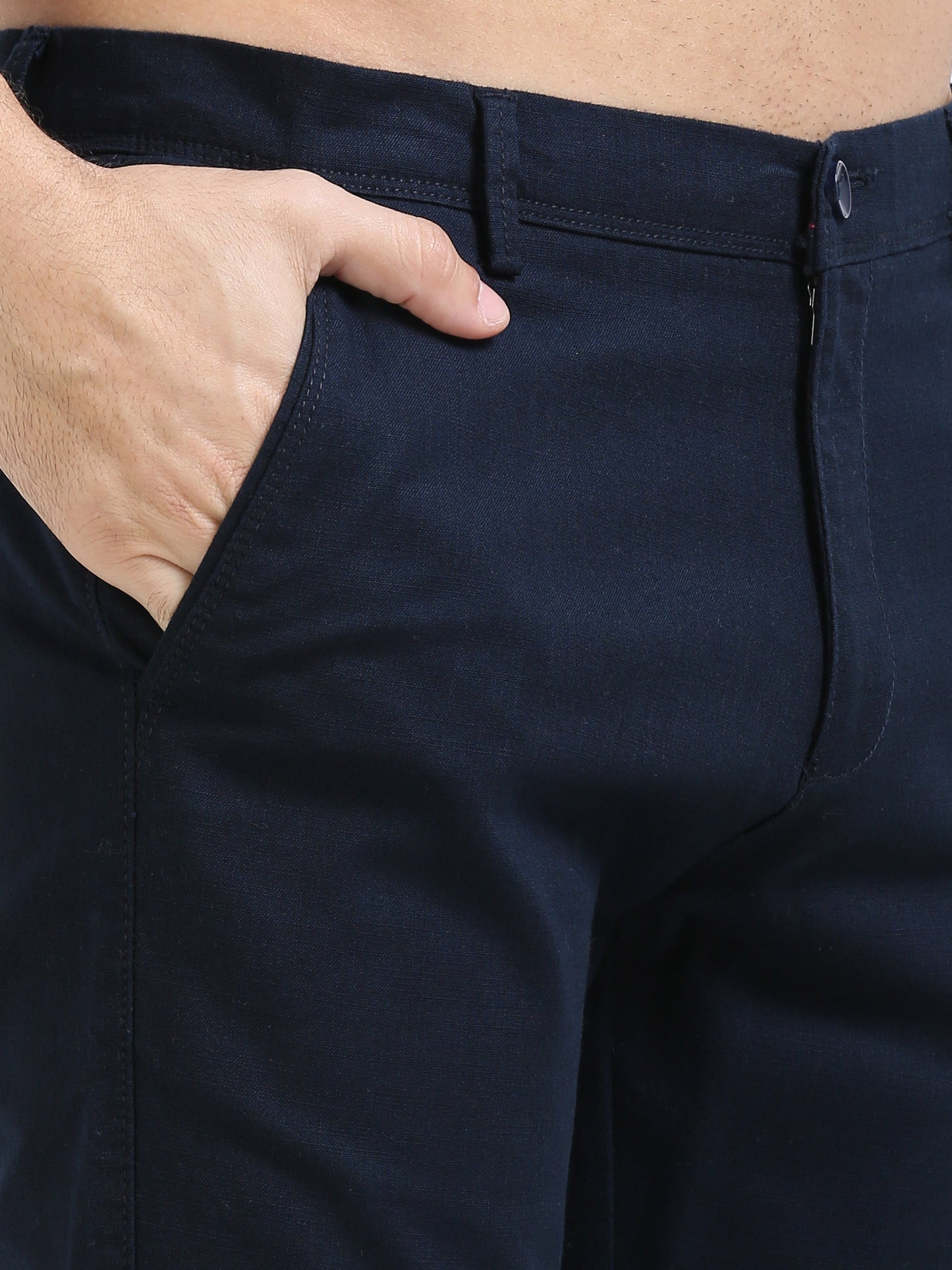 Navy Linen Trouser