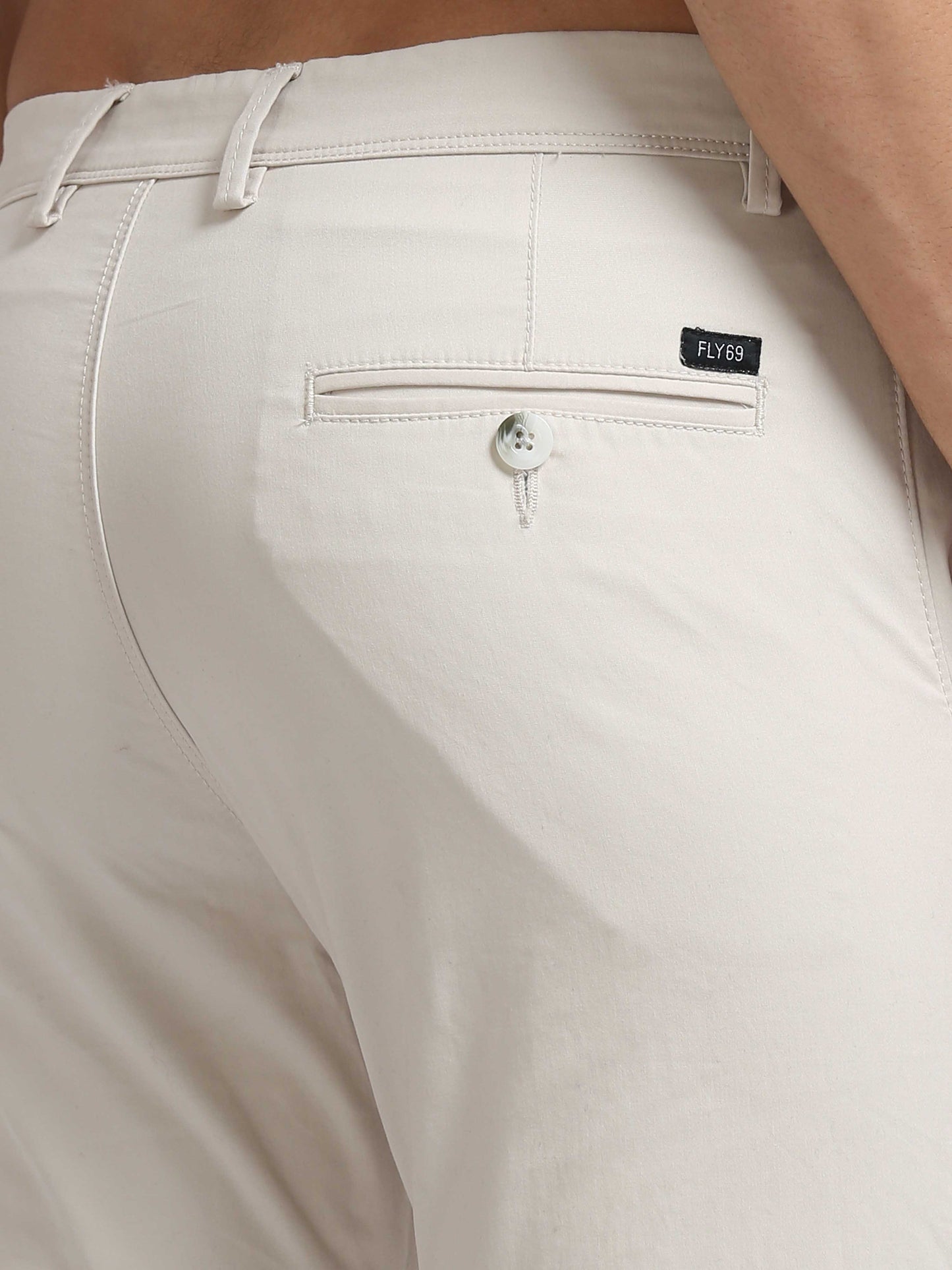 Beige Front Coin Pocket Trousers