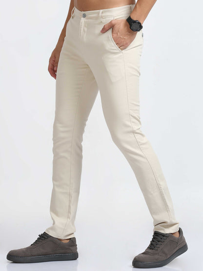 Beige Side Coin Pocket Trouser