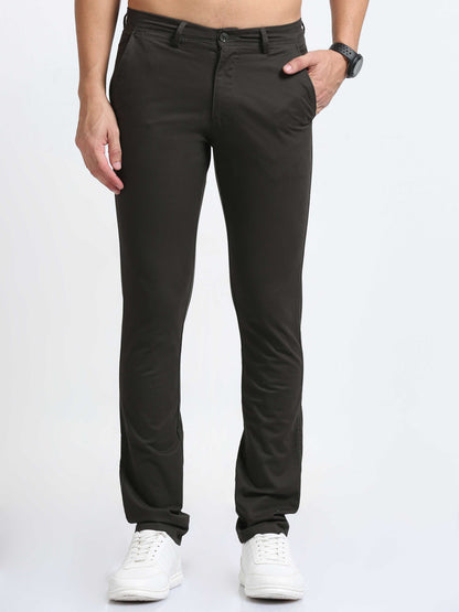 Dark Olive Front Coin Pocket Trousers