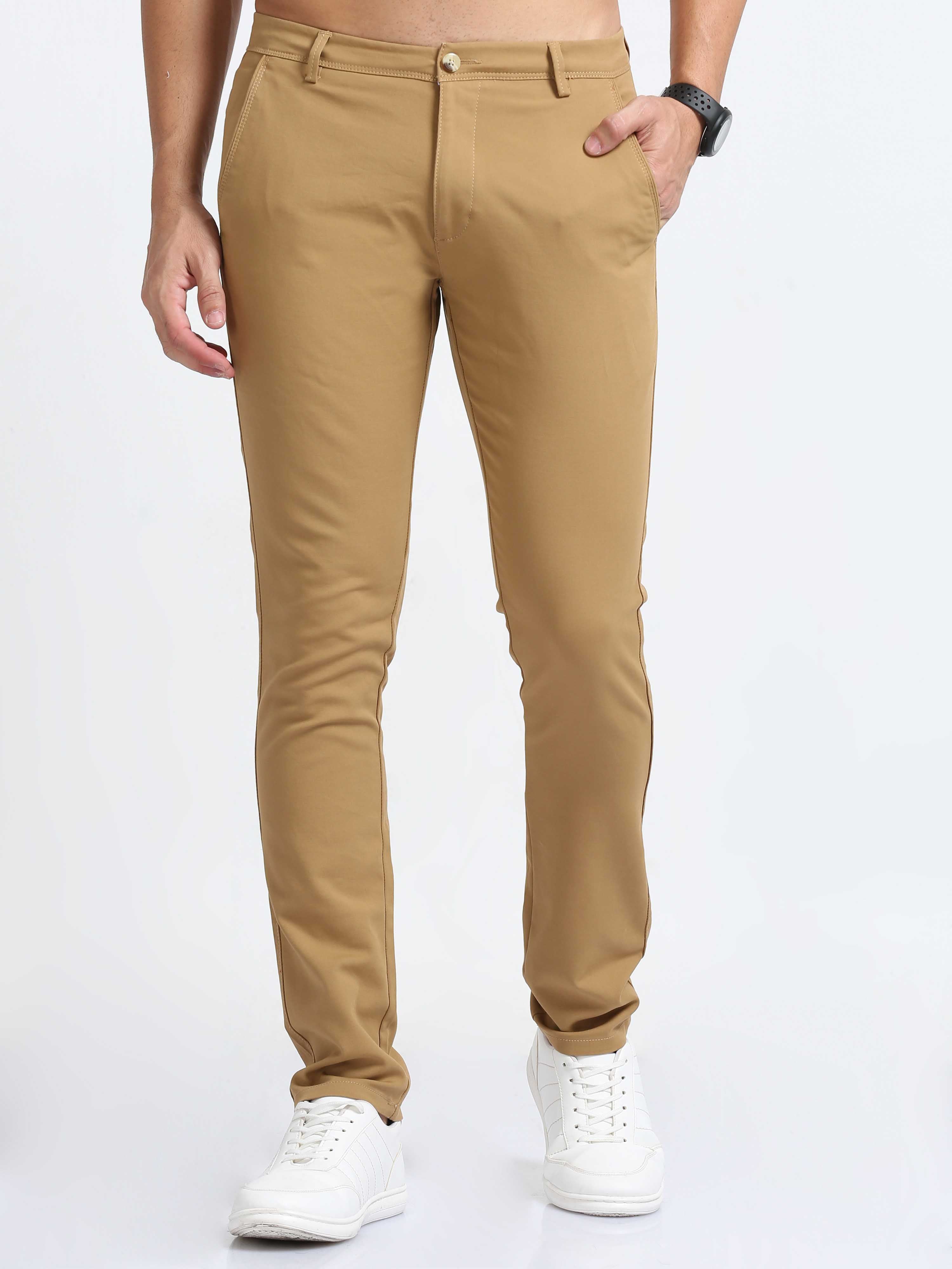 Buy Khaki Trousers & Pants for Men by MUFTI Online | Ajio.com