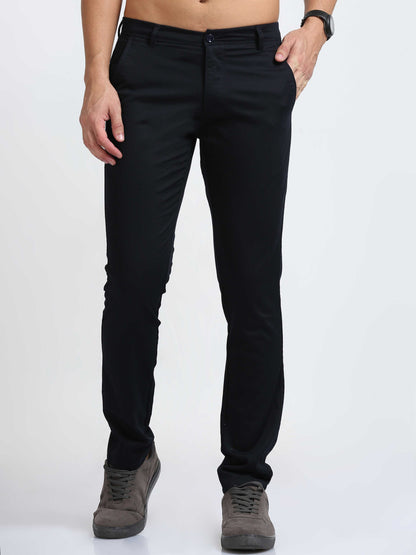 Navy Imported Fabric Trouser