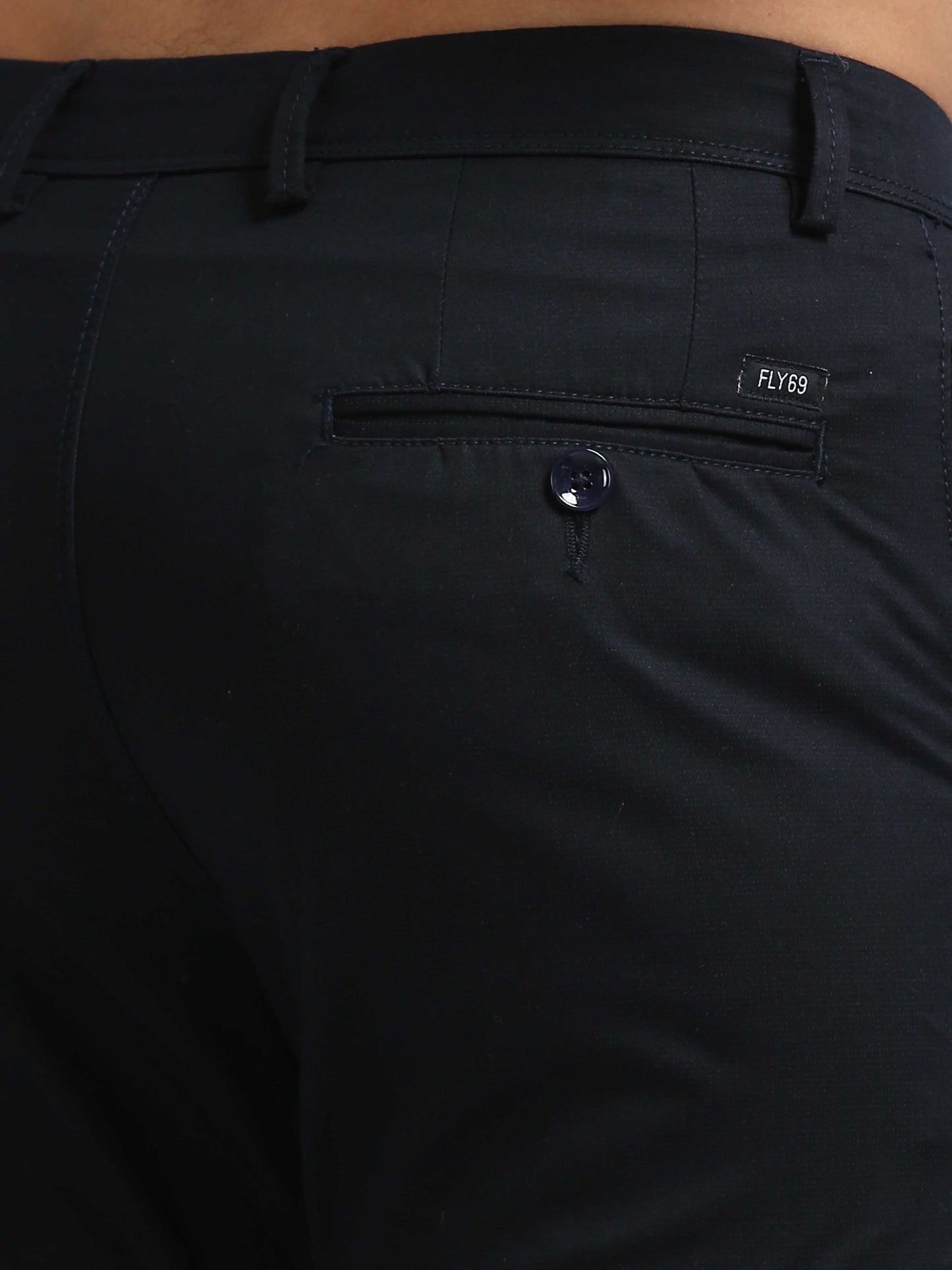 Navy Imported Fabric Trouser