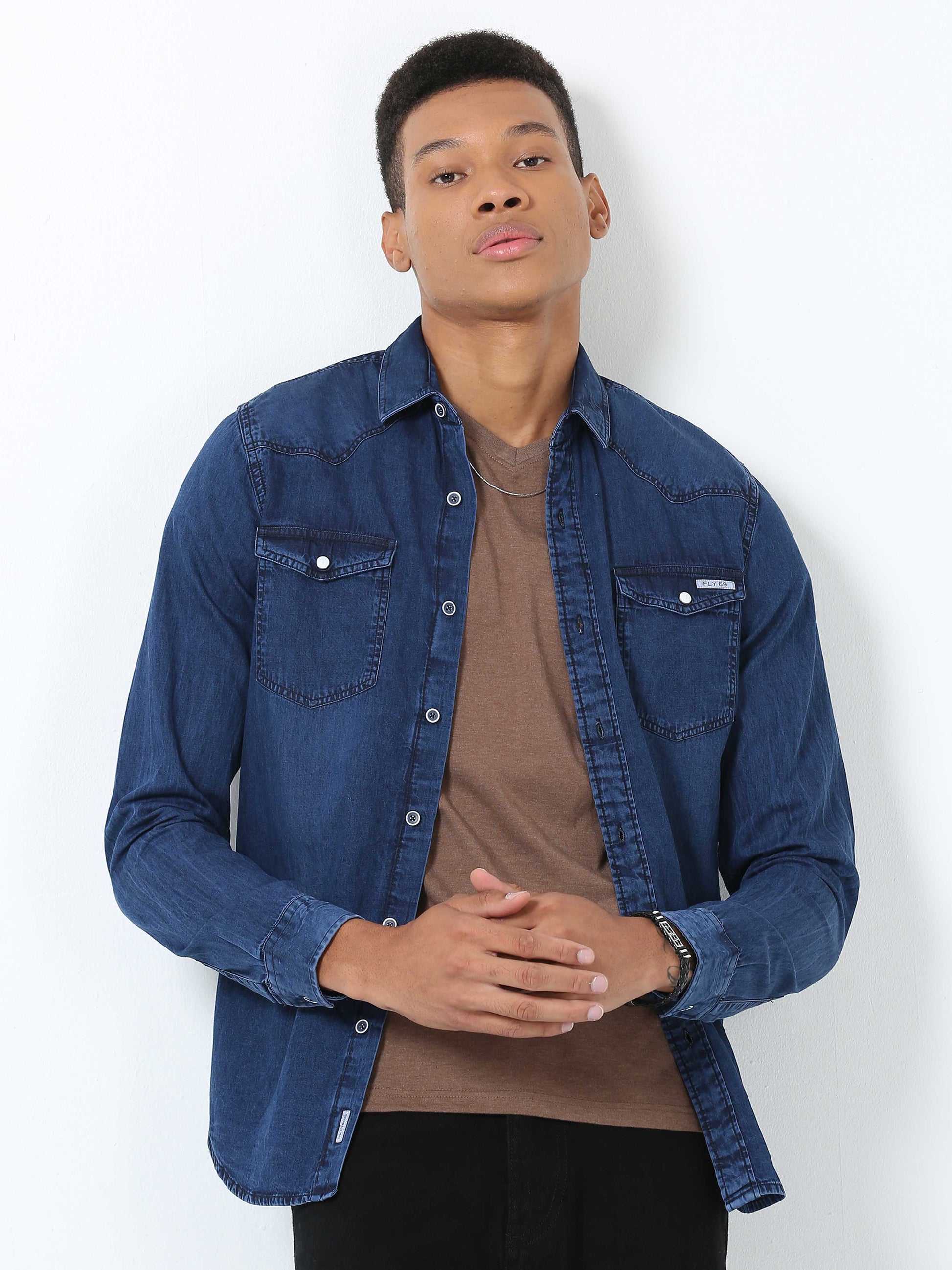 Resolution Blue Double Pocket Shirt for Men