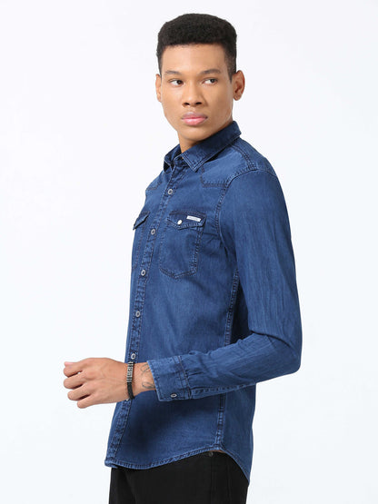 Resolution Blue Double Pocket Shirt for Men