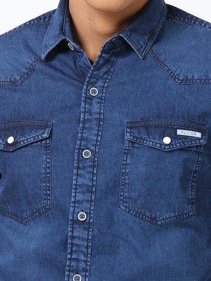 Resolution Blue Double Pocket Shirt for Men