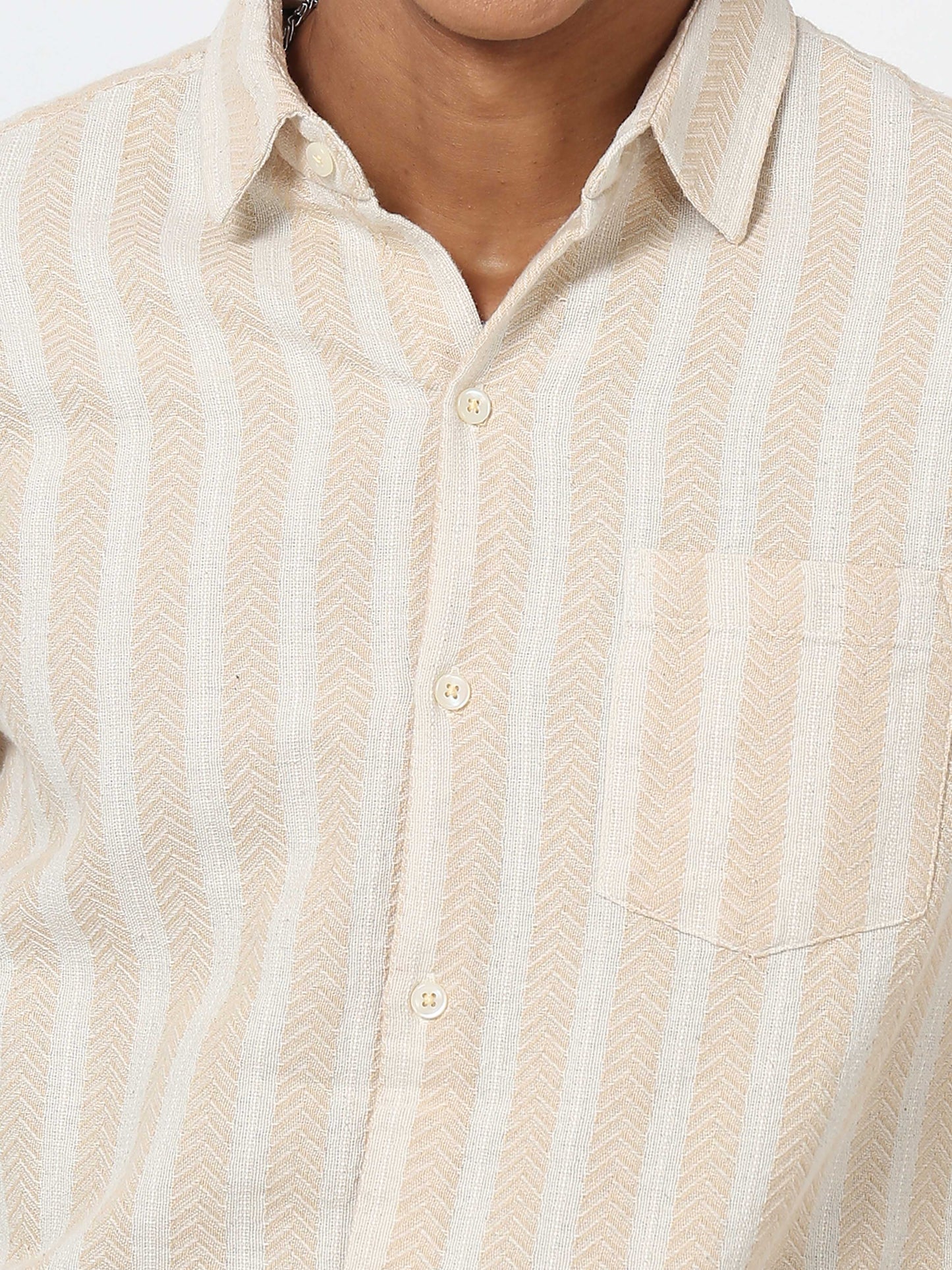 Soapstone Arrow Striped Long Sleeve Shirt