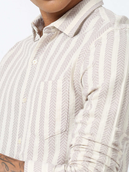 Martini Arrow Long Sleeve Striped Shirt For Men