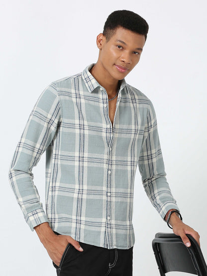 Jungle Mist Full Sleeve Big Check Shirt For Men