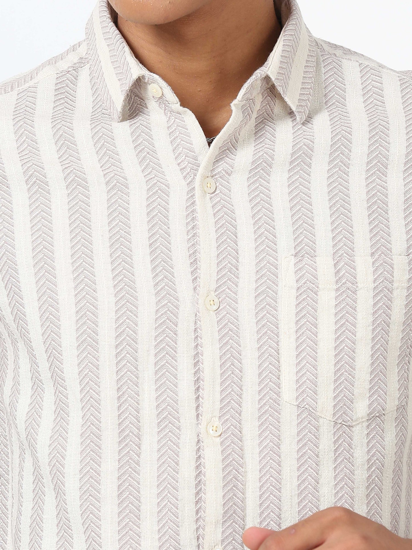 Martini Arrow Half Sleeve Vertical Striped Shirt