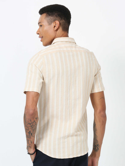 Soapstone Arrow Design Half Sleeve Stripe Shirt