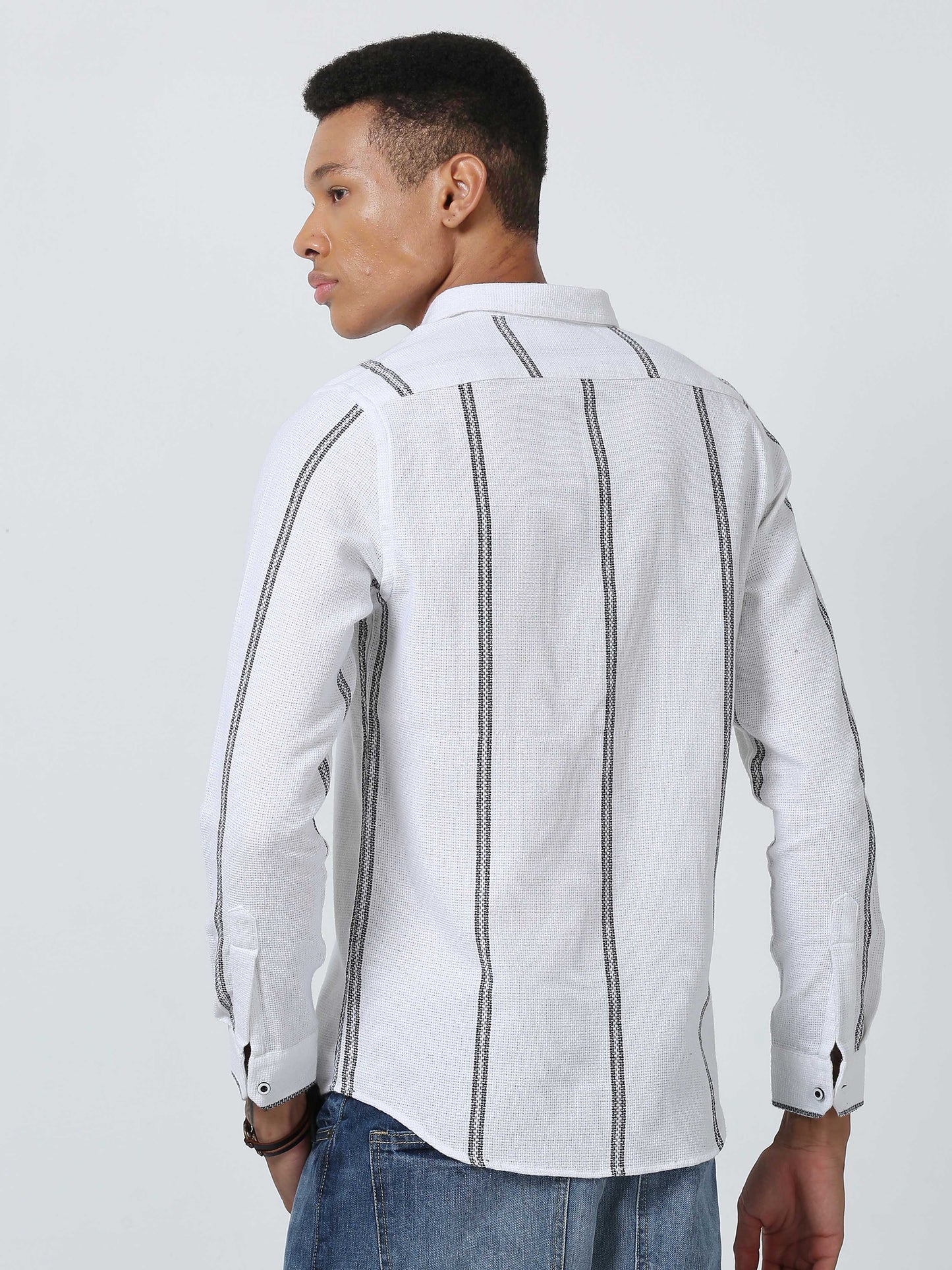 White & Black Stripe Shirt