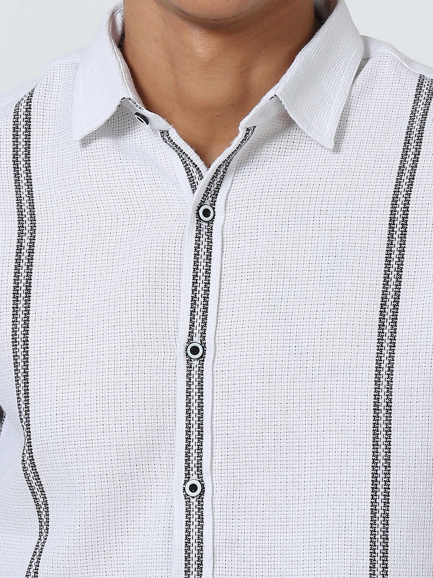 White & Black Stripe Shirt