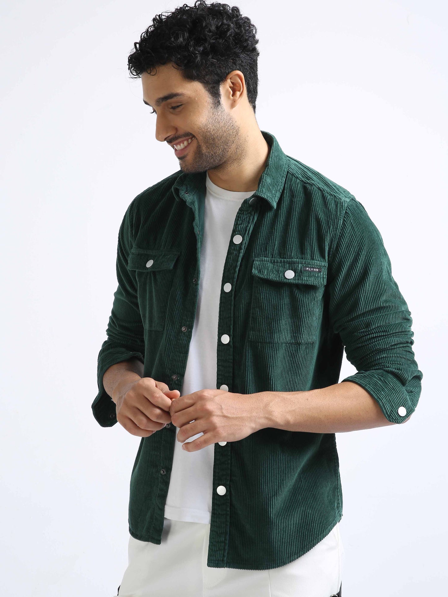 Bottle Green Corduroy Shirt