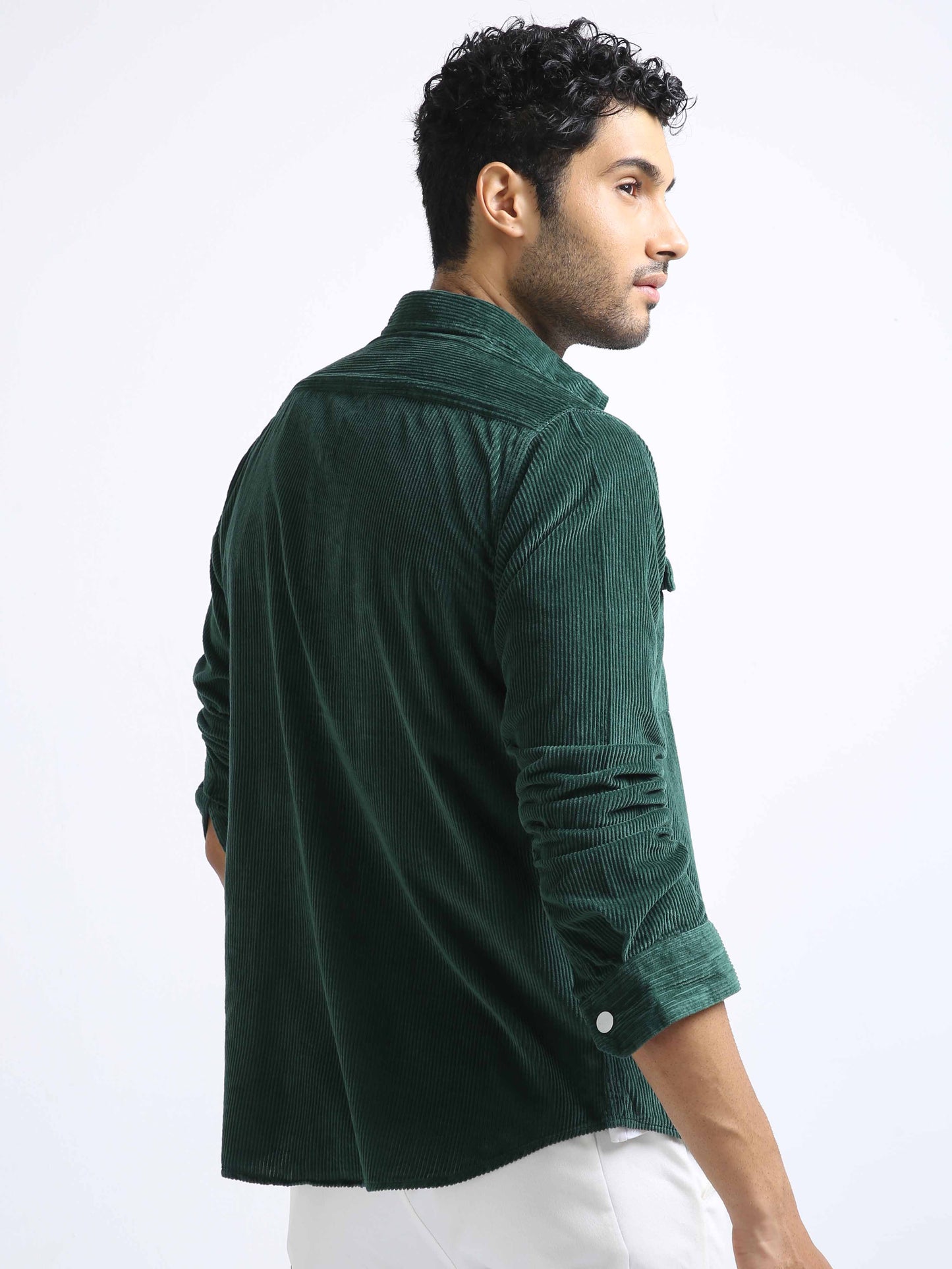 Bottle Green Corduroy Shirt