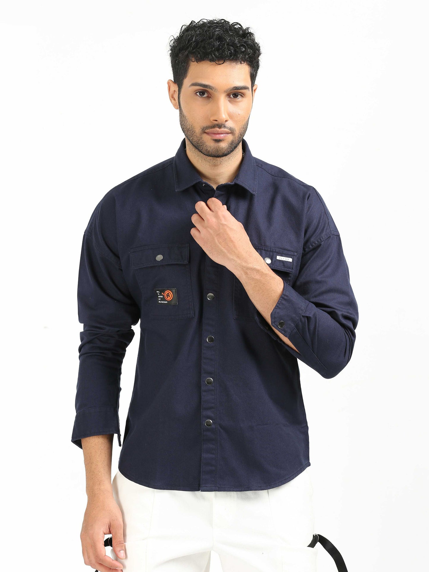 Navy Blue Drop Shoulder Shirt