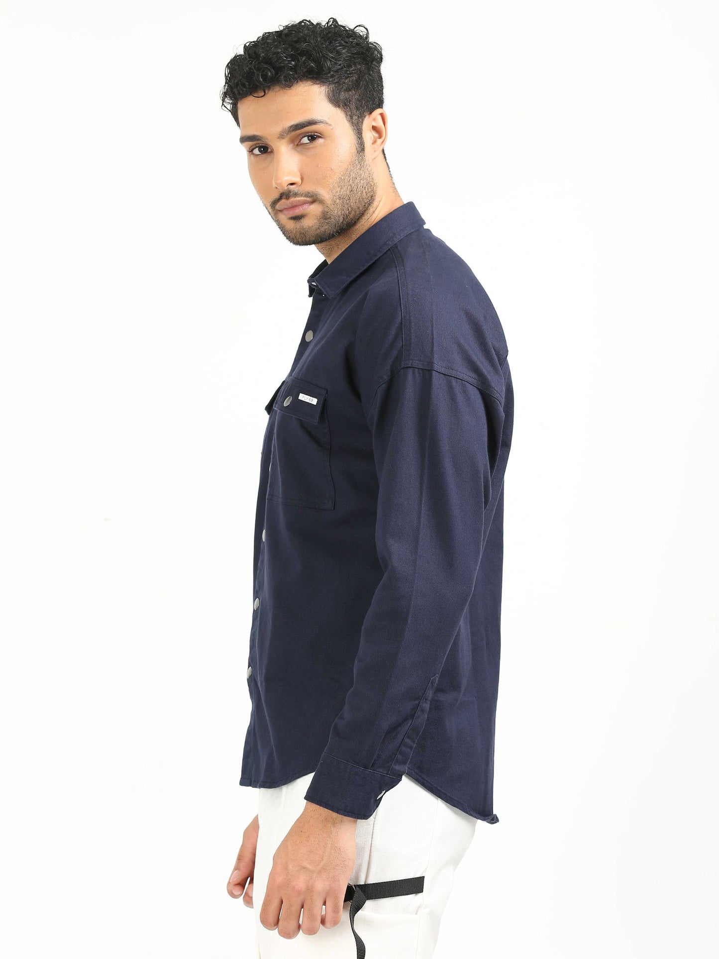 Navy Blue Drop Shoulder Shirt