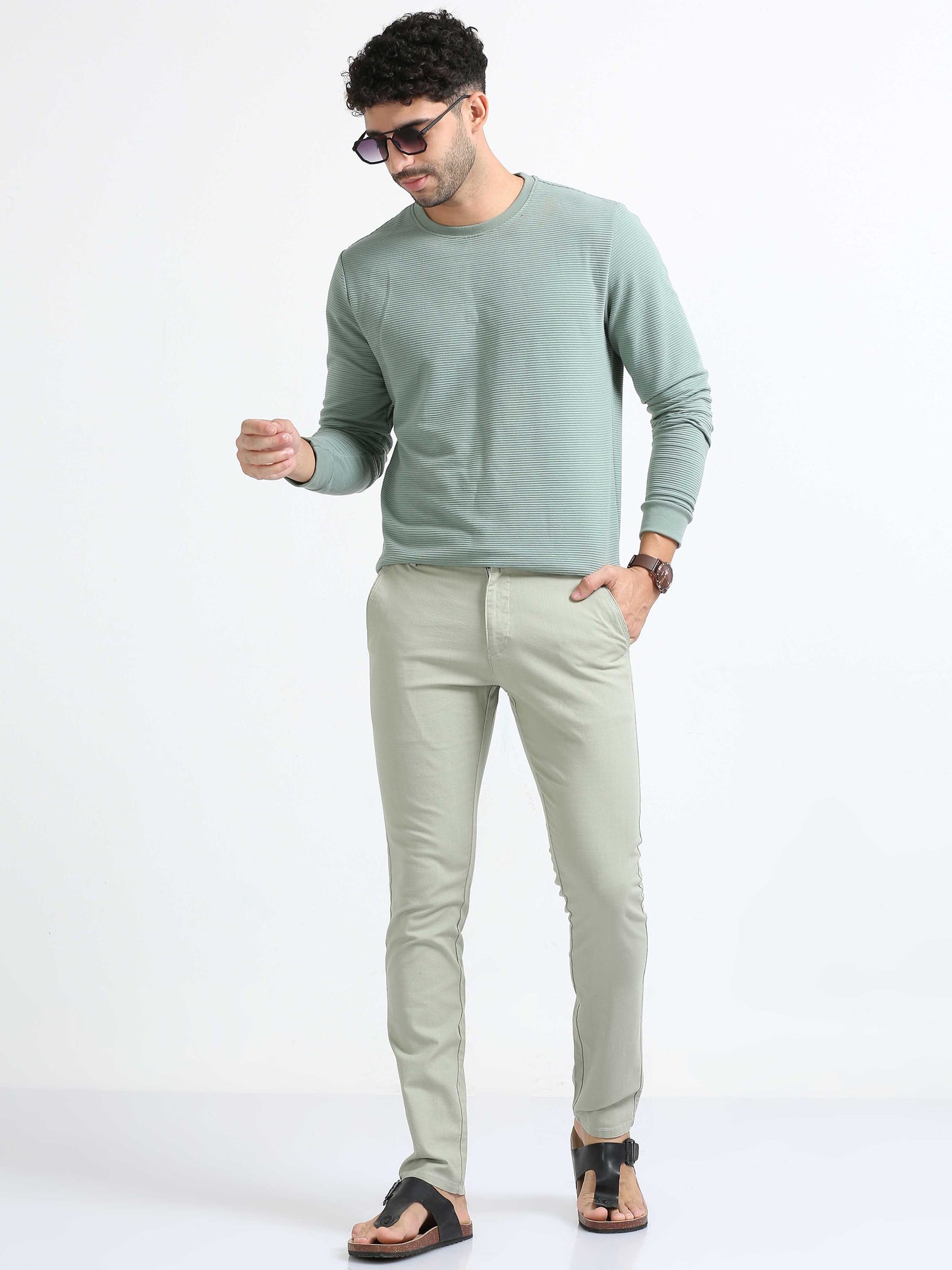 Pistachio Linen Trouser