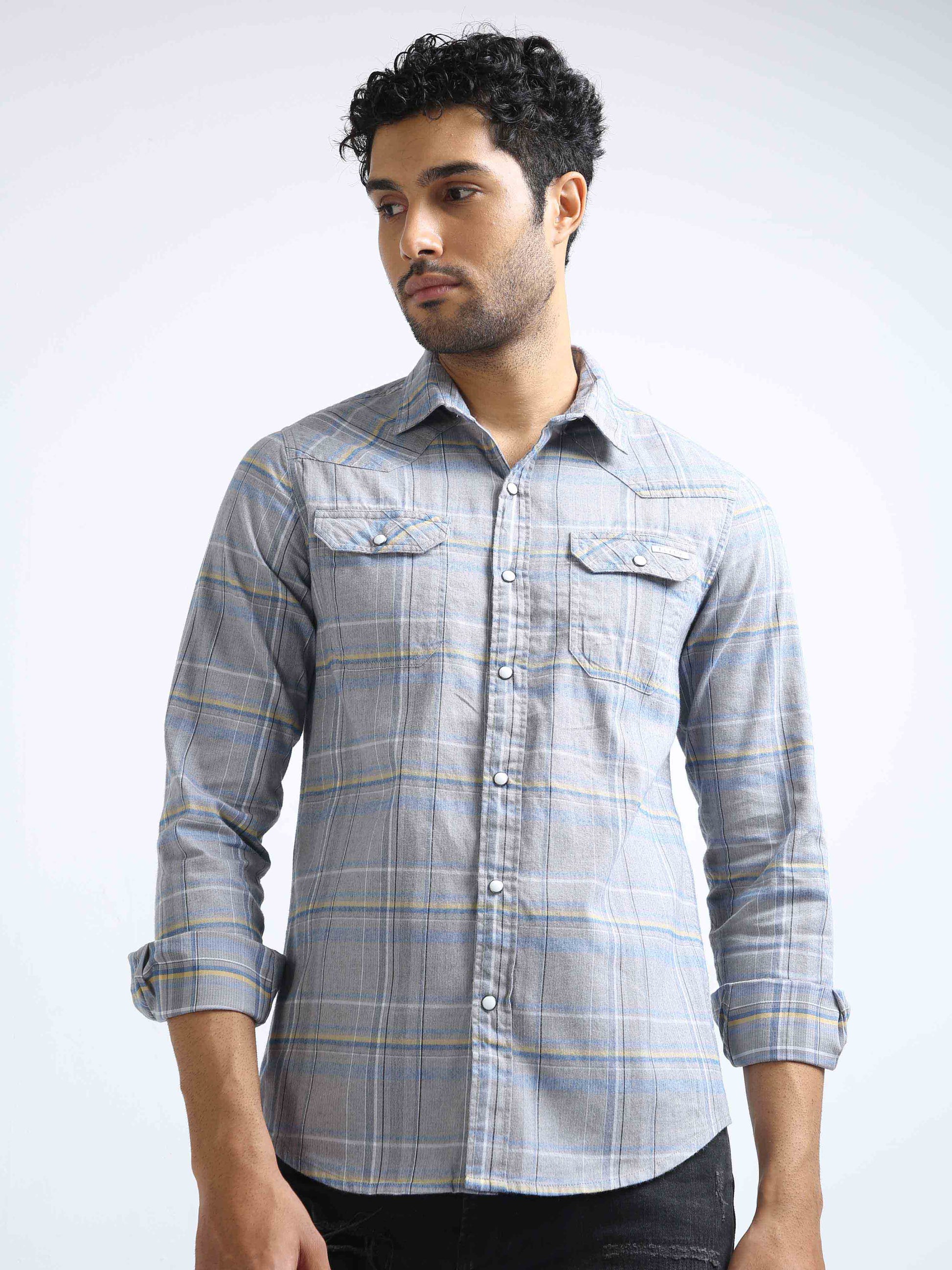 Mountain Mist Double Pocket Checks Shirt