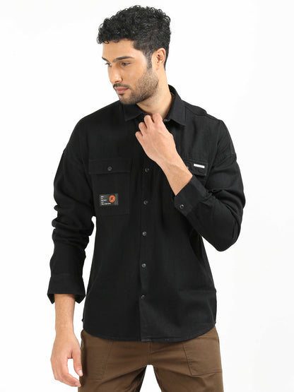 Dark Black Drop Shoulder Shirt