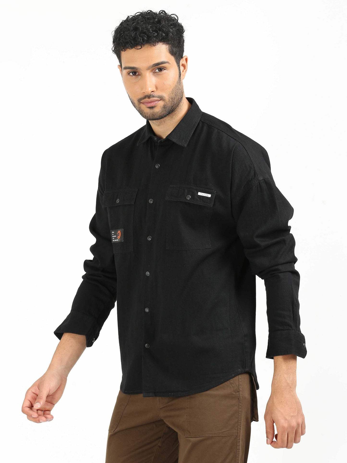 Dark Black Drop Shoulder Shirt