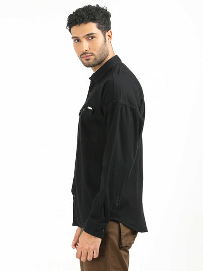 Dark Black Drop Shoulder Shirt