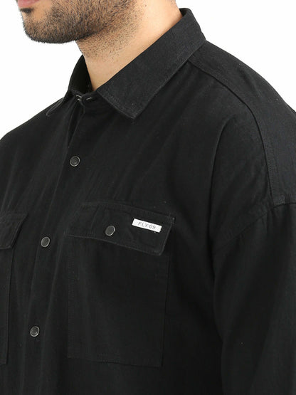 Dark Black Drop Shoulder Shirt