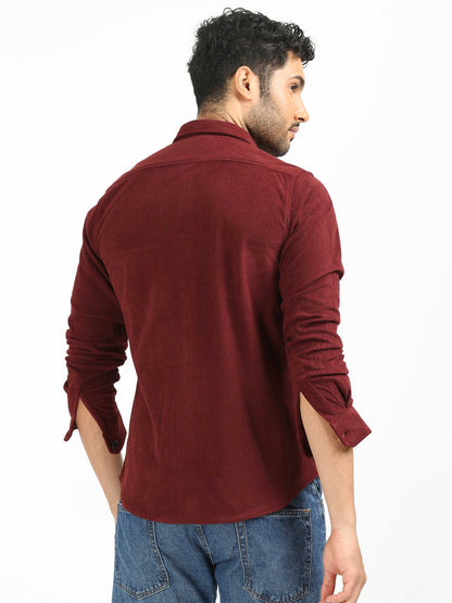 Maroon Red Corduroy Shirt