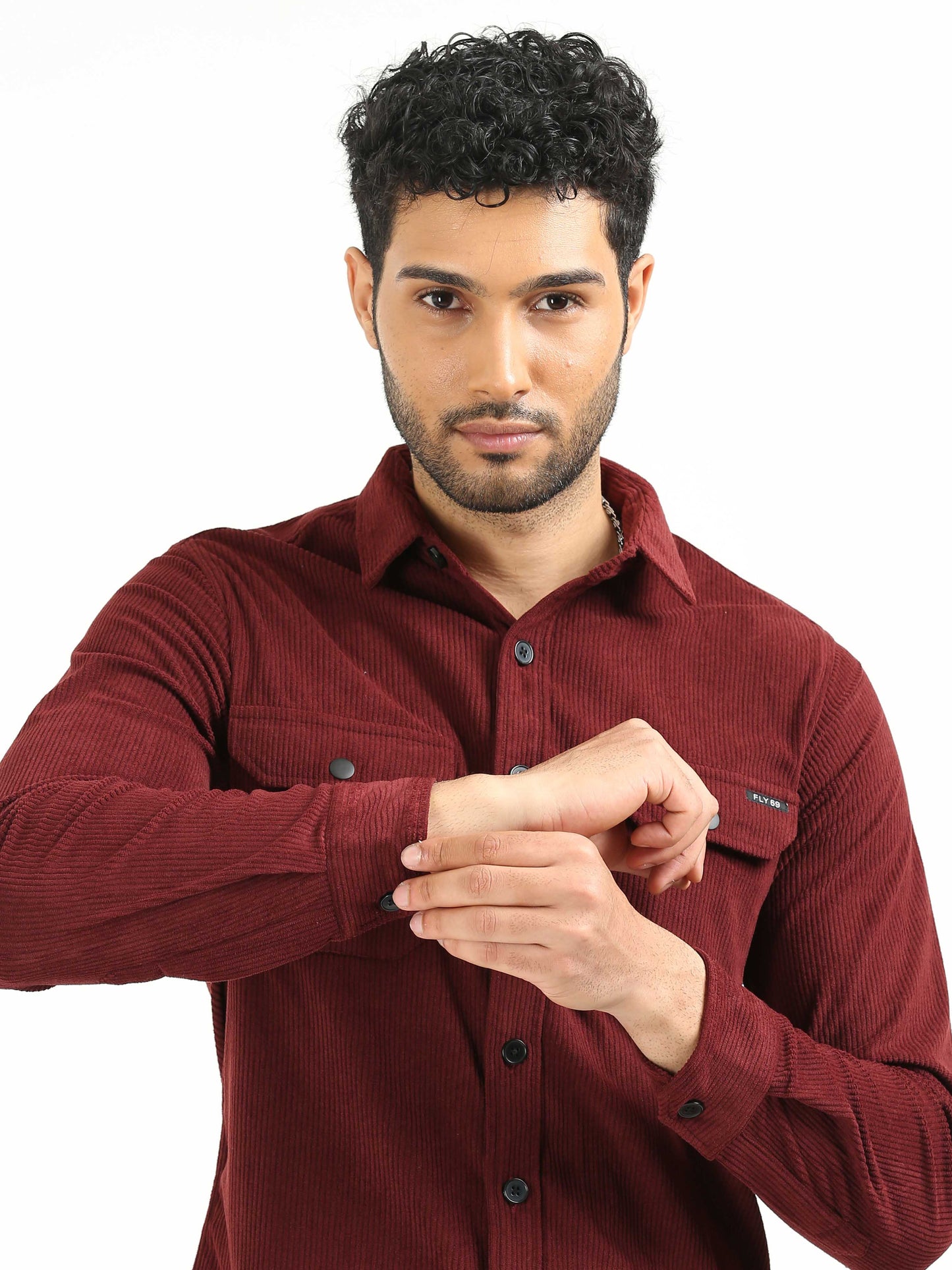 Maroon Red Corduroy Shirt