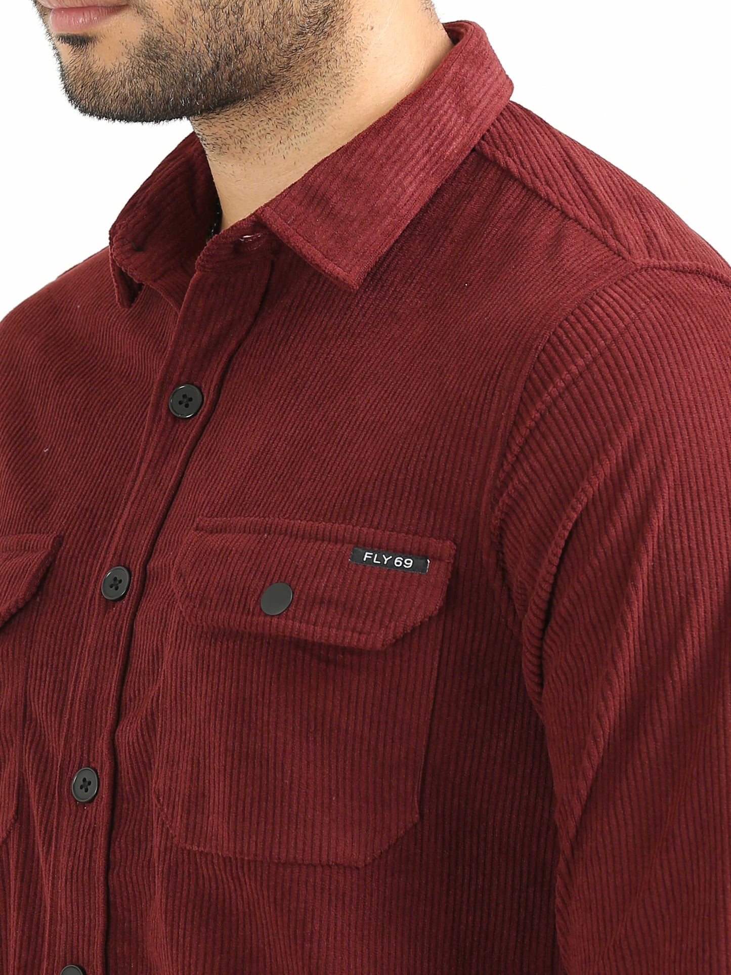 Maroon Red Corduroy Shirt