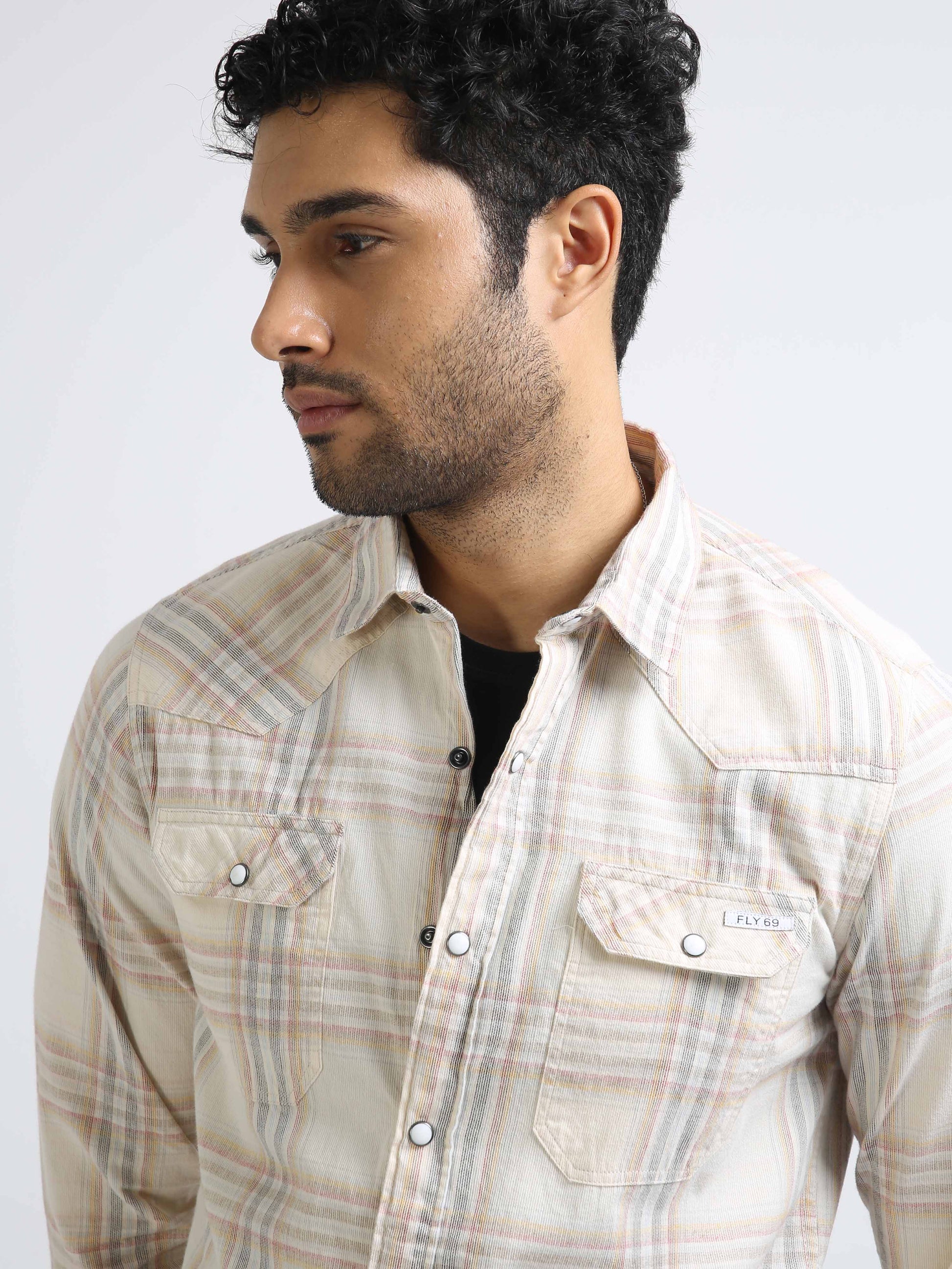 Lvory Double Pocket Checks Shirt