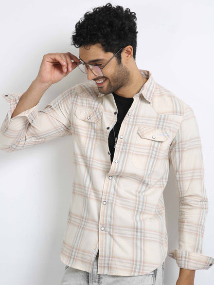 Lvory Double Pocket Checks Shirt