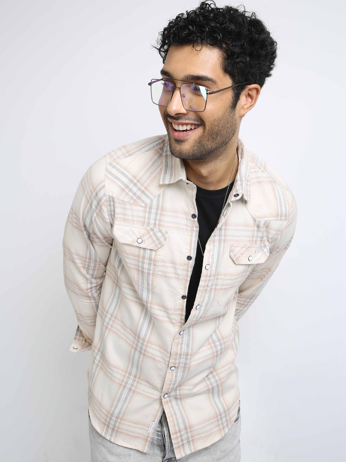 Lvory Double Pocket Checks Shirt