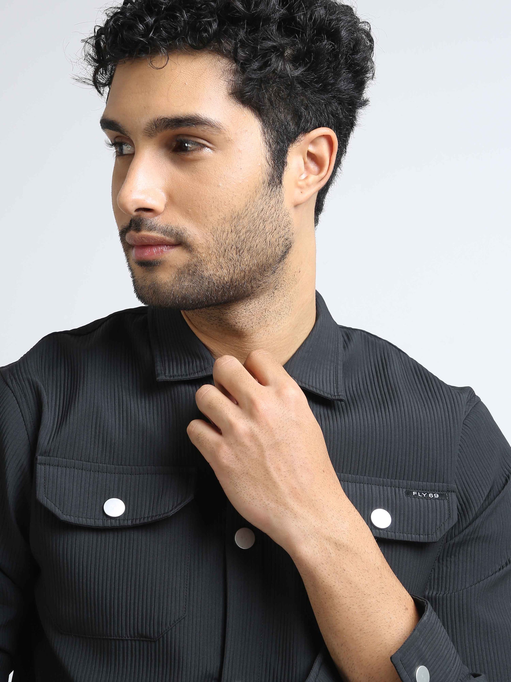 Black Double Pocket Shirt