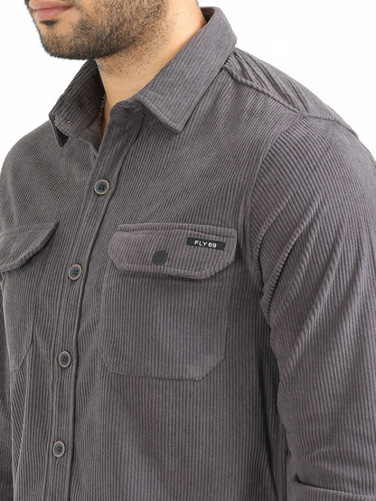 Cool Grey Corduroy Shirt