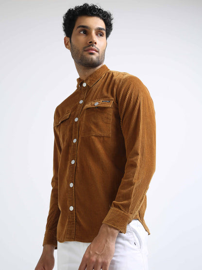 Deep Bronze Corduroy Shirt