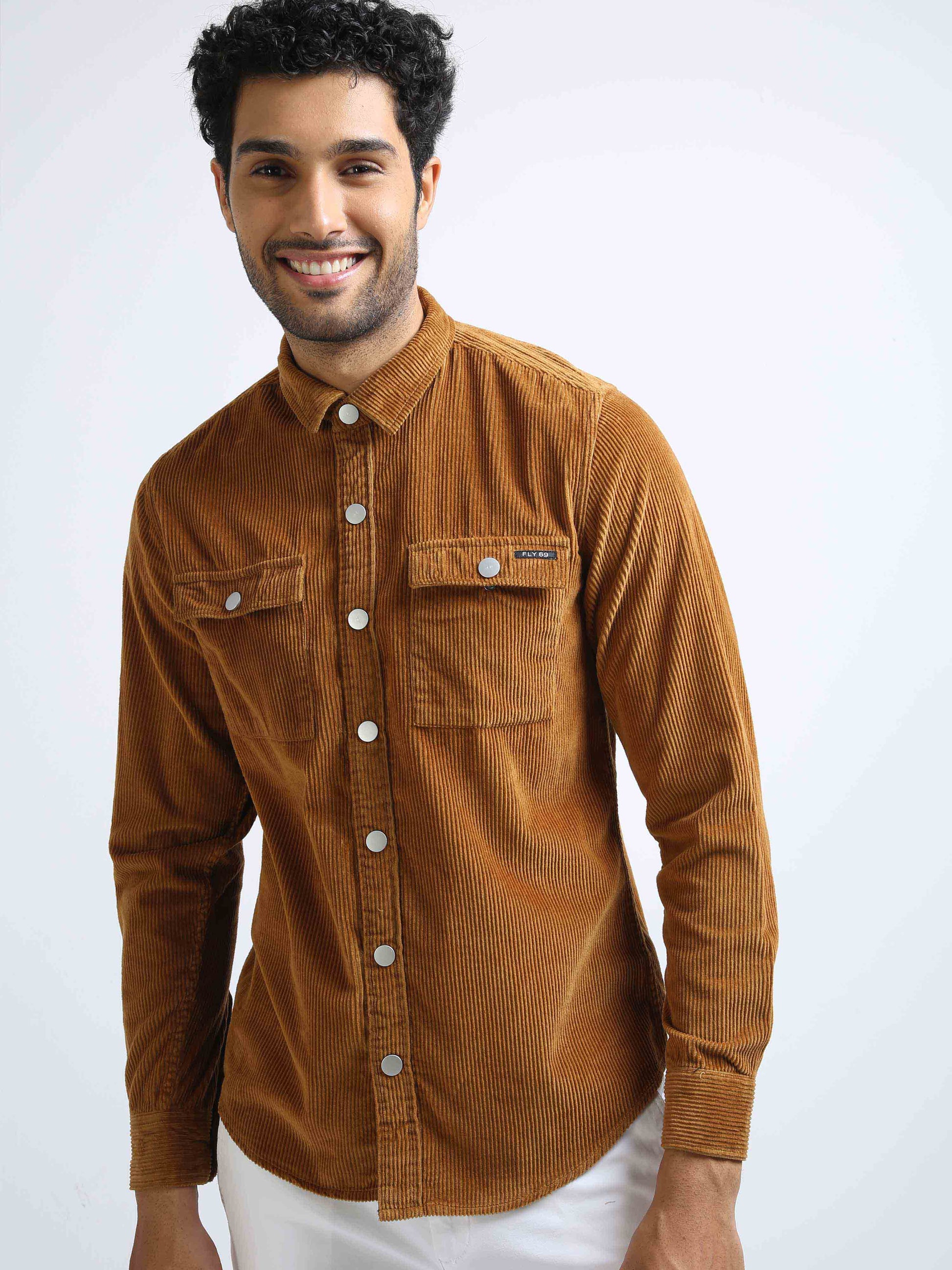 Deep Bronze Corduroy Shirt