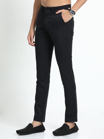 Black Front Coin Pocket Trousers for Men