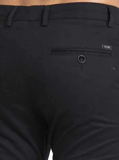 Black Front Coin Pocket Trousers for Men