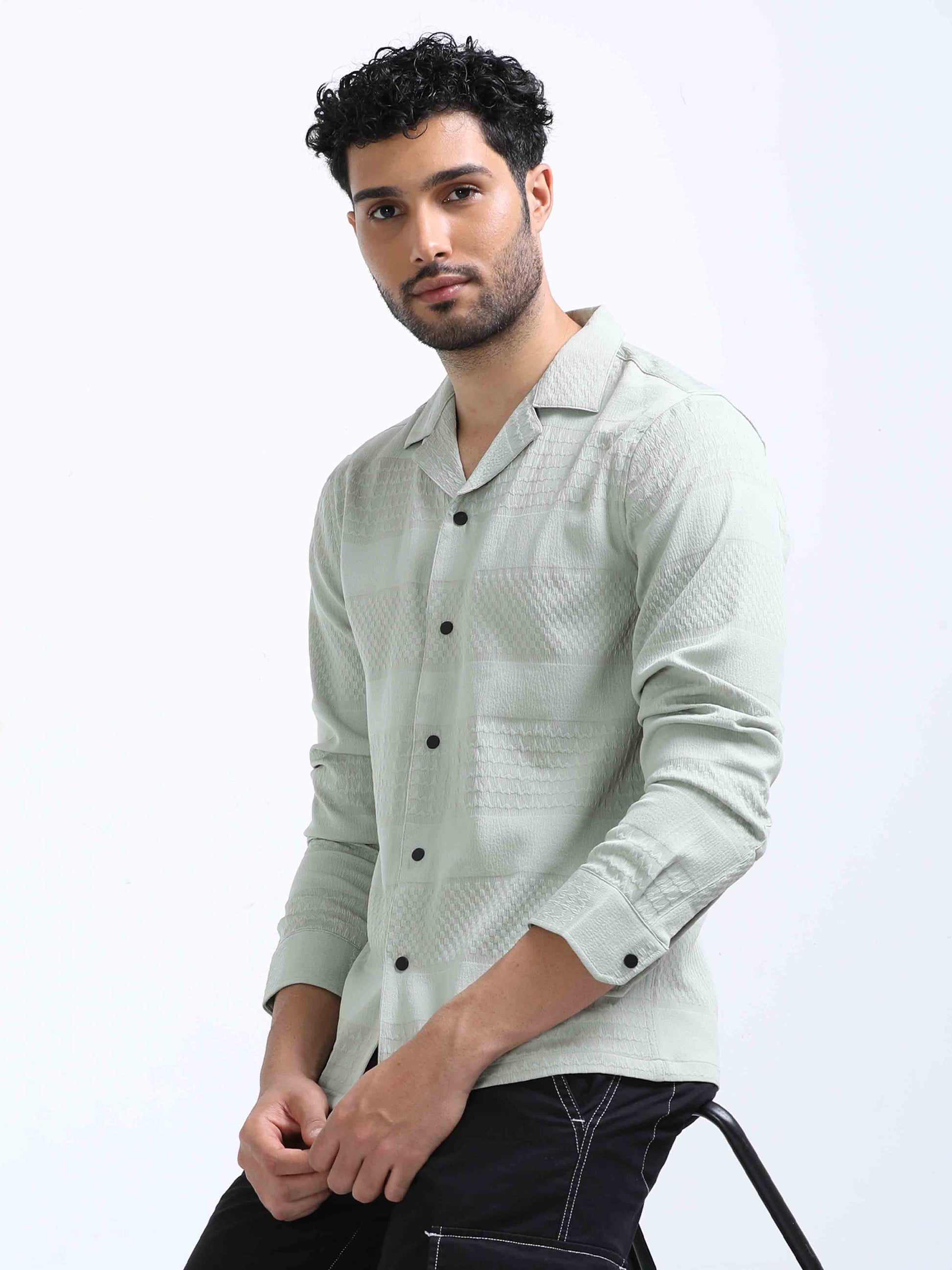 Green Lycra Shirt For Men