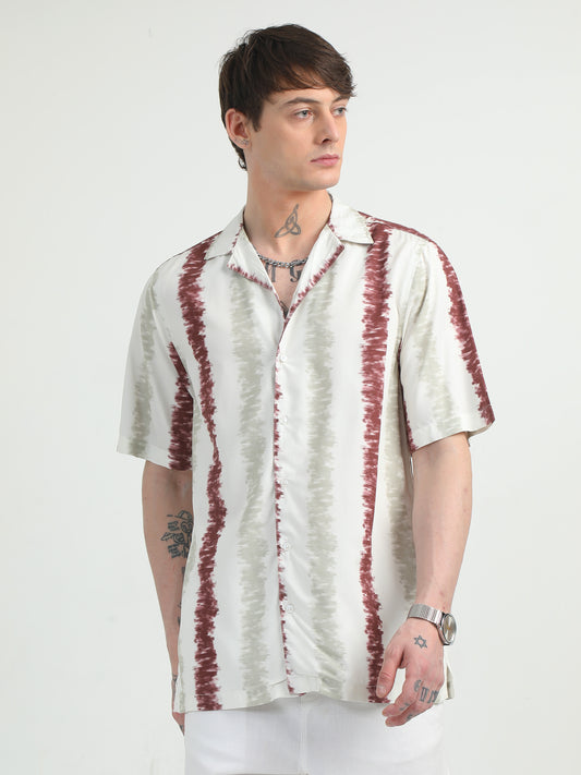 Red Faded Printed Shirt