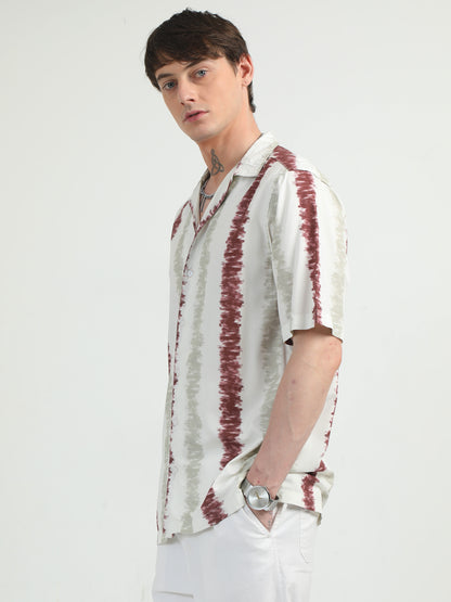 Red Faded Printed Shirt