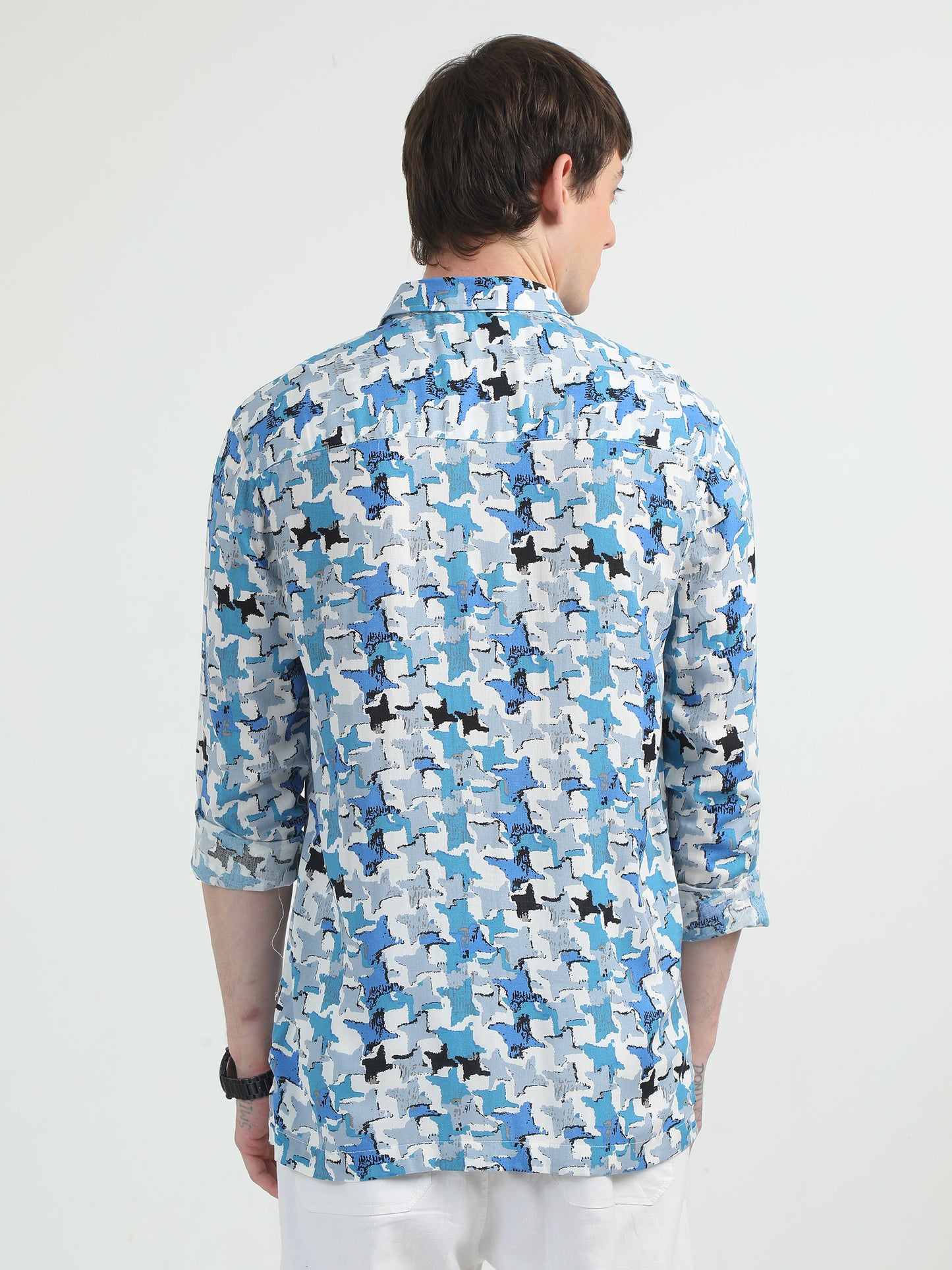 Star Pattern bluish Printed Shirt